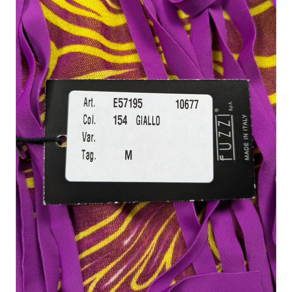 Vintage Jean Paul Gaultier Fuzzi Soleil Festival Skirt Yellow with Purple Fringe - Picture 7 of 7